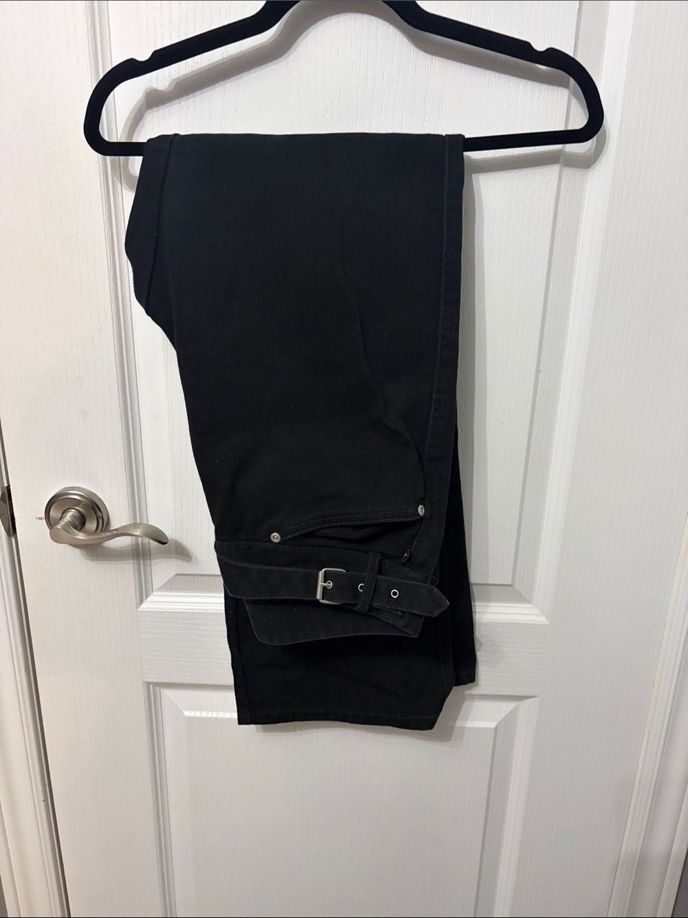 Polo by Ralph Lauren Black Boyfriend Jeans with Buckle Detail